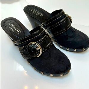 Coach Black Women's Heeled Mules